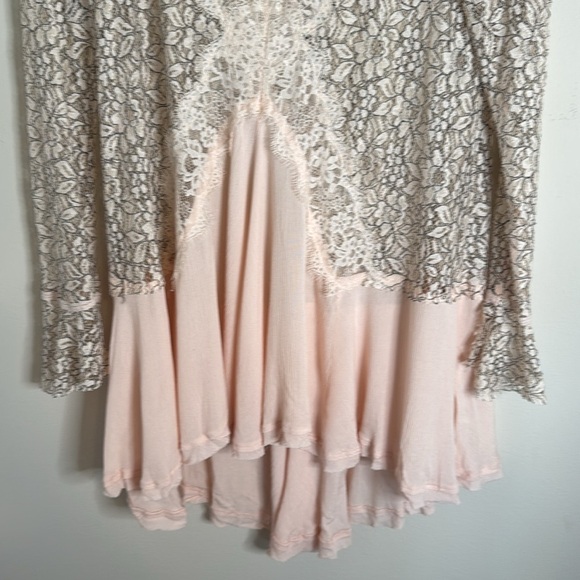 Free People Tell Tale Lace Tunic Size Medium Boho Balletcore - Picture 7 of 9